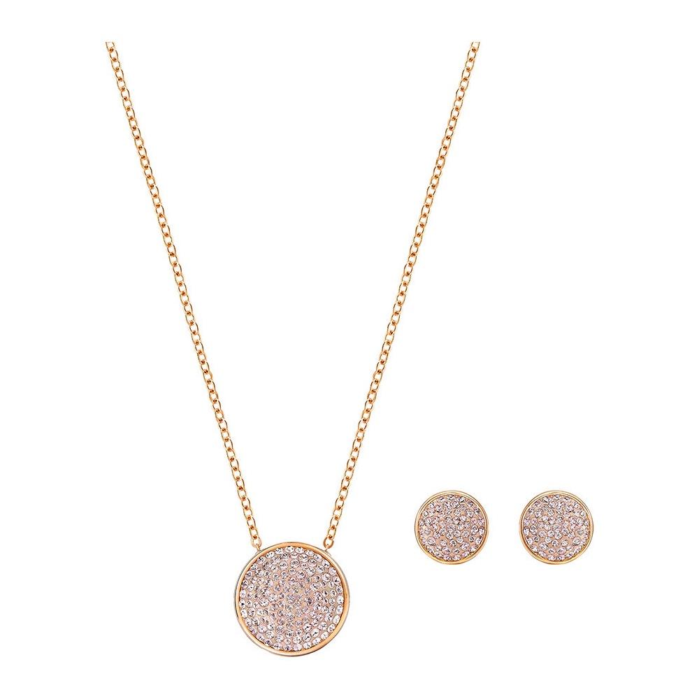 Swarovski Crystal Elements - Pearl and Crystal - Necklace and Earrings Set  Rose Gold Plate - Christmas Gift Idea | Catch.com.au